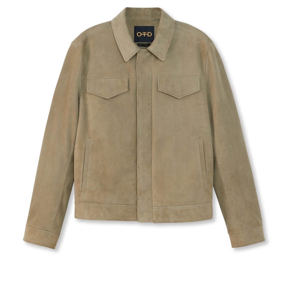 NEW $1,300 ON THIS DAY OTD SUEDE TRUCKER JACKET Men's Suede Overshirt Jacket
